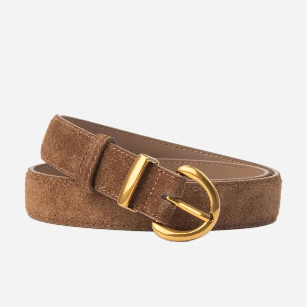 Fashion High Quality Women Luxury Design Suede Leather Belt Trendy Versatile Business Waist Strap Casual Pin Buckle Waistband