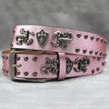 Rivet belt Scorpion pattern Western Cowboy PU Leather Belt - Men Decoration for Jeans