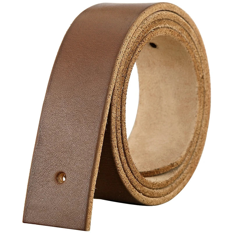 Headless belt Men's genuine leather Real cowhide Handmade without lead belt Without buckle Middle-aged men's belt Casual