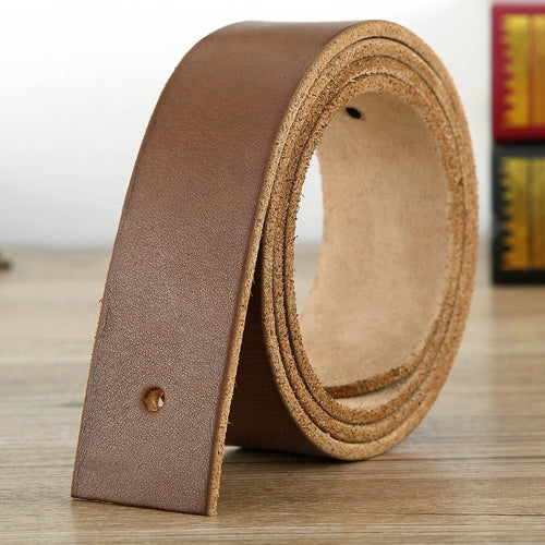 Headless belt Men's genuine leather Real cowhide Handmade without lead belt Without buckle Middle-aged men's belt Casual