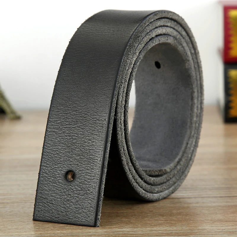 Headless belt Men's genuine leather Real cowhide Handmade without lead belt Without buckle Middle-aged men's belt Casual
