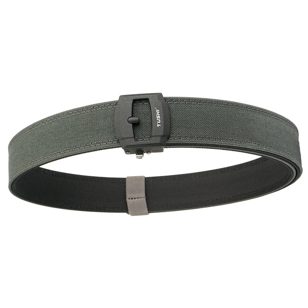 TUSHI New Stiff Casual Belt for Men Metal Alloy Automatic Buckle Military Tactical Belt Sturdy Nylon Overalls Work Belt Girdle
