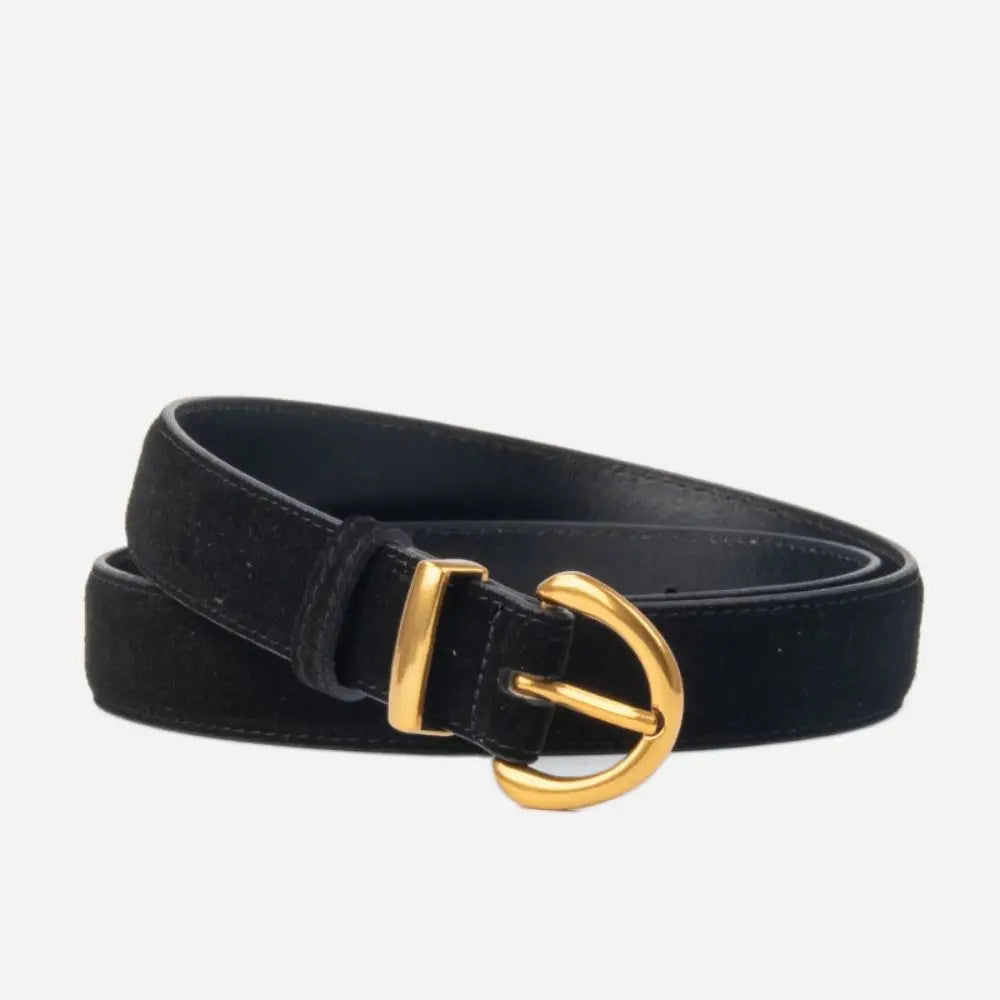 Fashion High Quality Women Luxury Design Suede Leather Belt Trendy Versatile Business Waist Strap Casual Pin Buckle Waistband